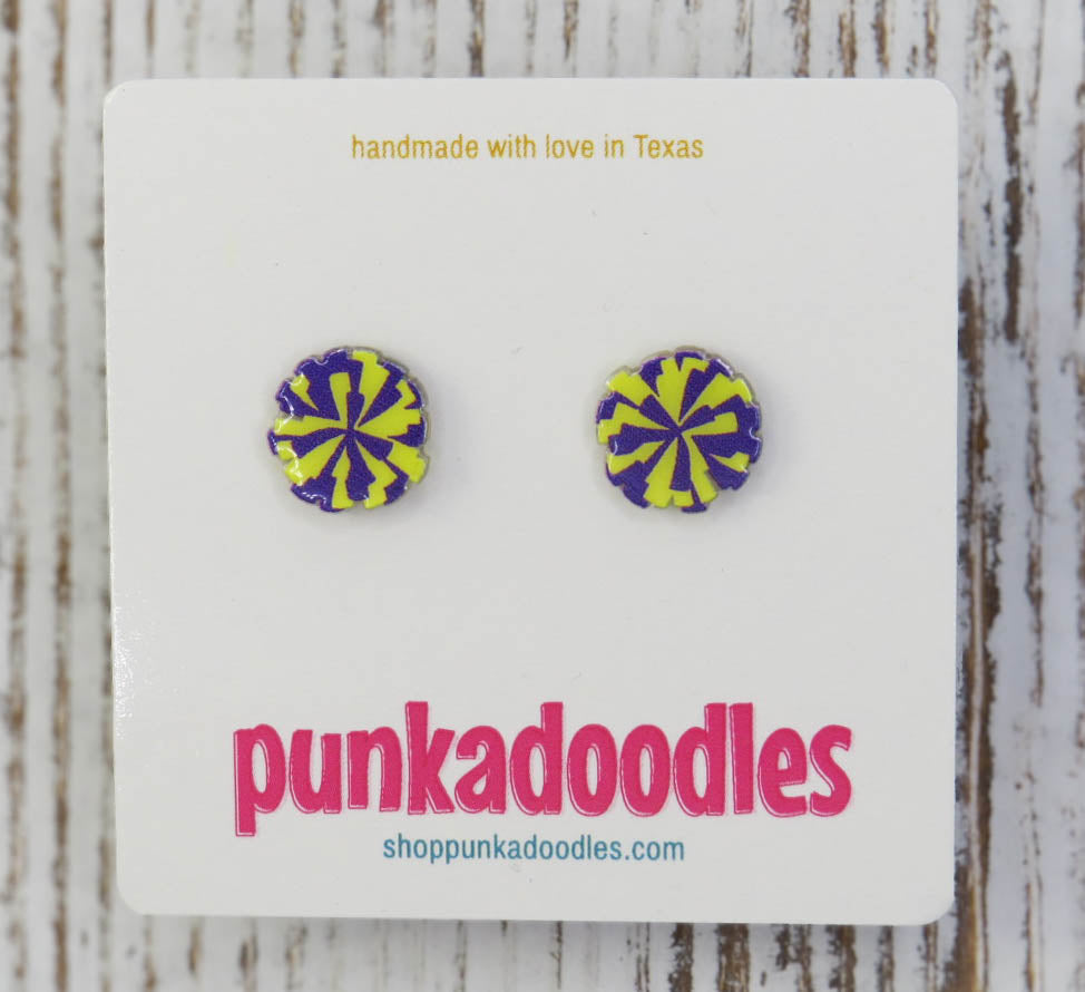 PomPom 2 Color Earrings - Customize Your Colors