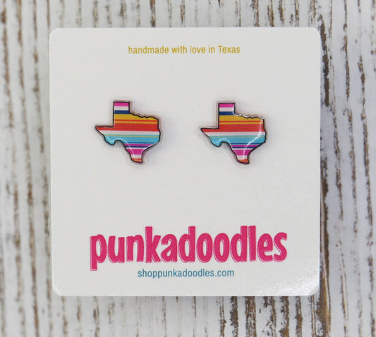 Texas Shape Serape Design Earrings