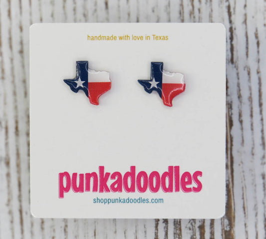 Texas Shape Flag Design Earrings