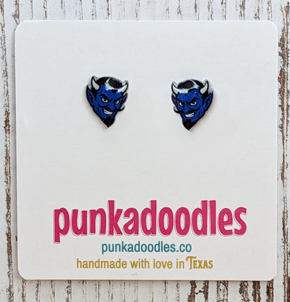 Blue Devils Mascot Earrings