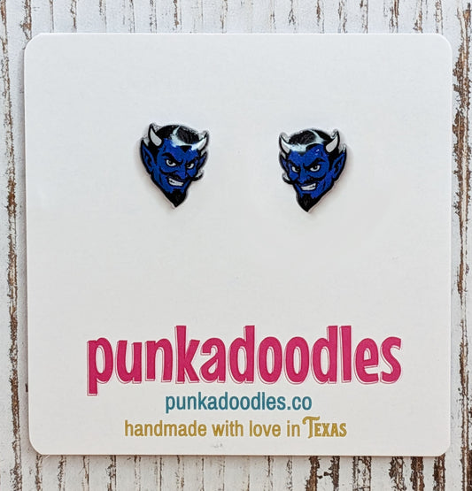 Blue Devils Mascot Earrings