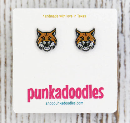 Bobcat Mascot Earrings