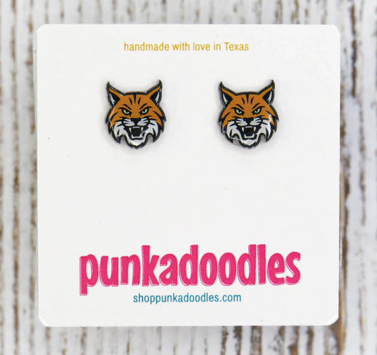 Bobcat Mascot Earrings