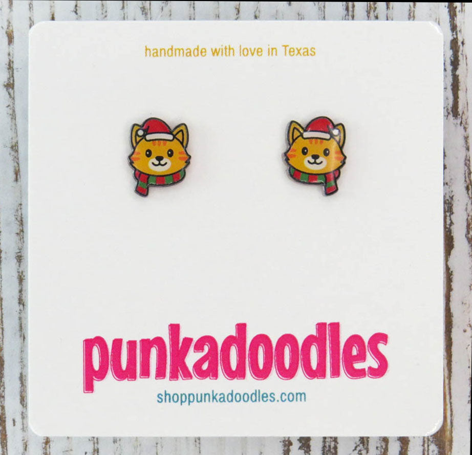Christmas Cat Earrings