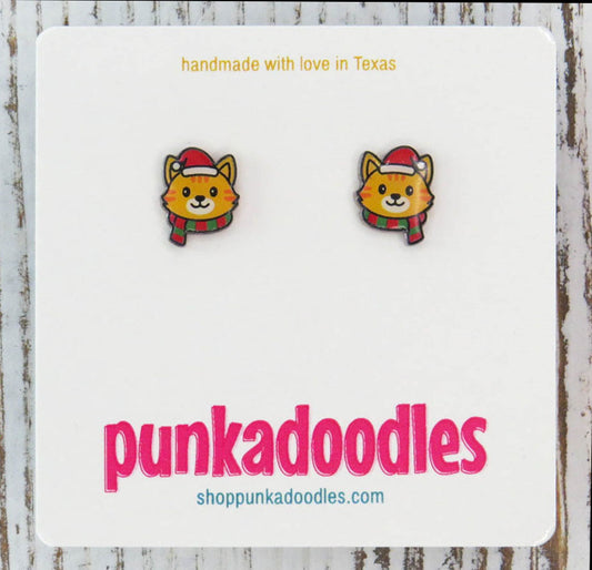 Christmas Cat Earrings