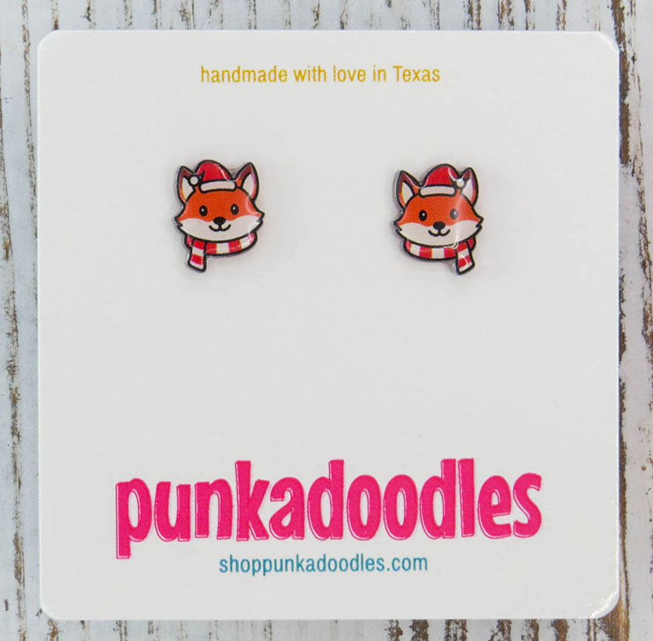 Christmas Fox Earrings