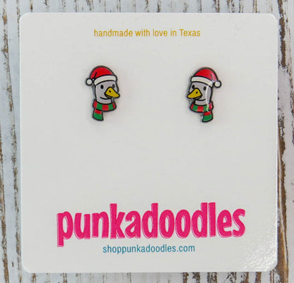 Christmas Goose Earrings