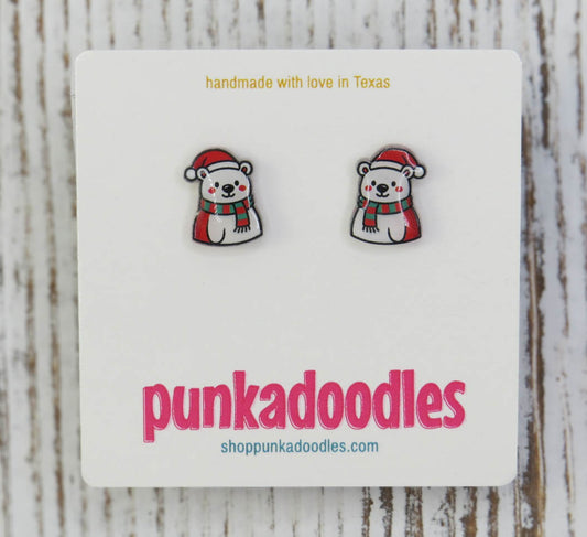 Christmas Polar Bear Earrings
