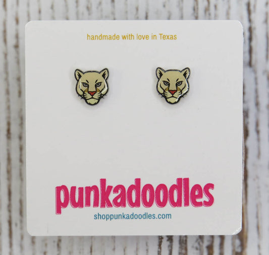 Cougars Mascot Earrings