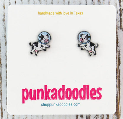 Cow in Space Earrings