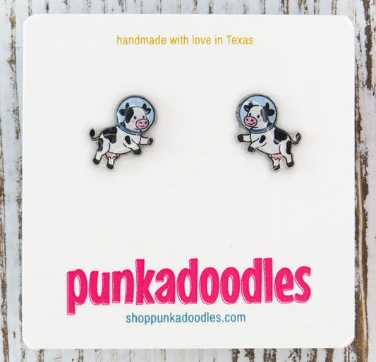 Cow in Space Earrings