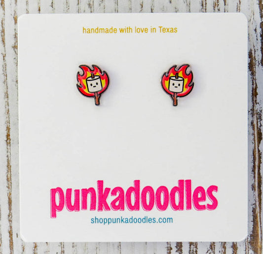 Flaming Marshmallow Earrings