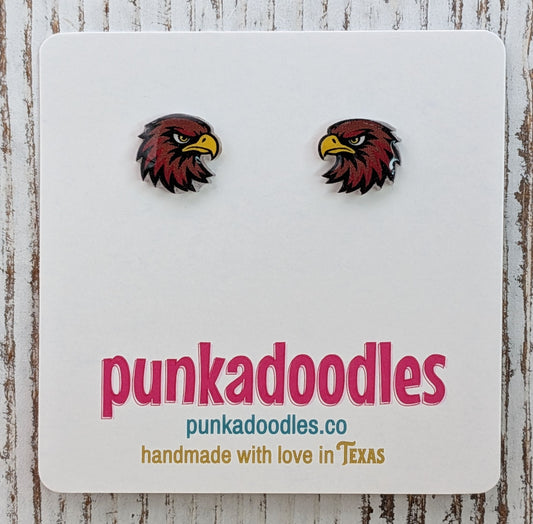 Hawks Mascot Earrings