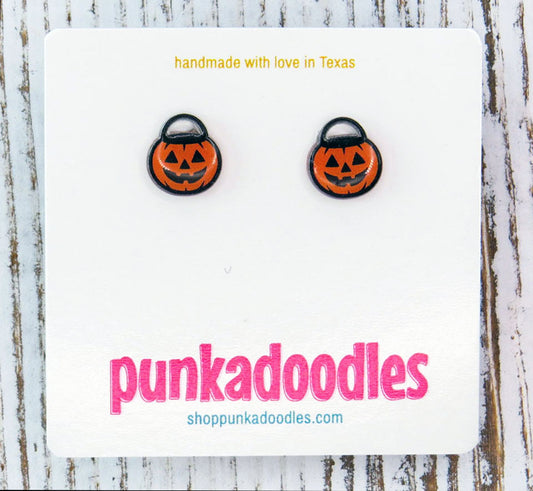 Jack o Lantern Candy Bucket Earrings