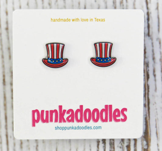 Liberty Fourth of July Top Hat Earrings