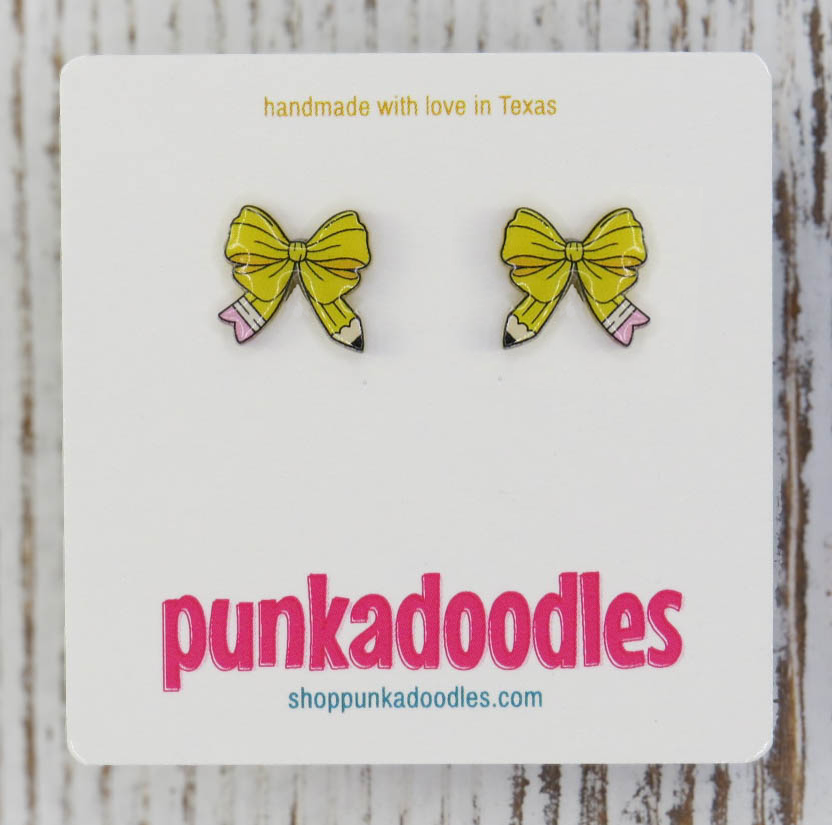Pencil Bow Earrings