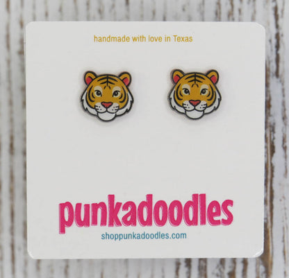 Friendly Tiger Mascot Earrings