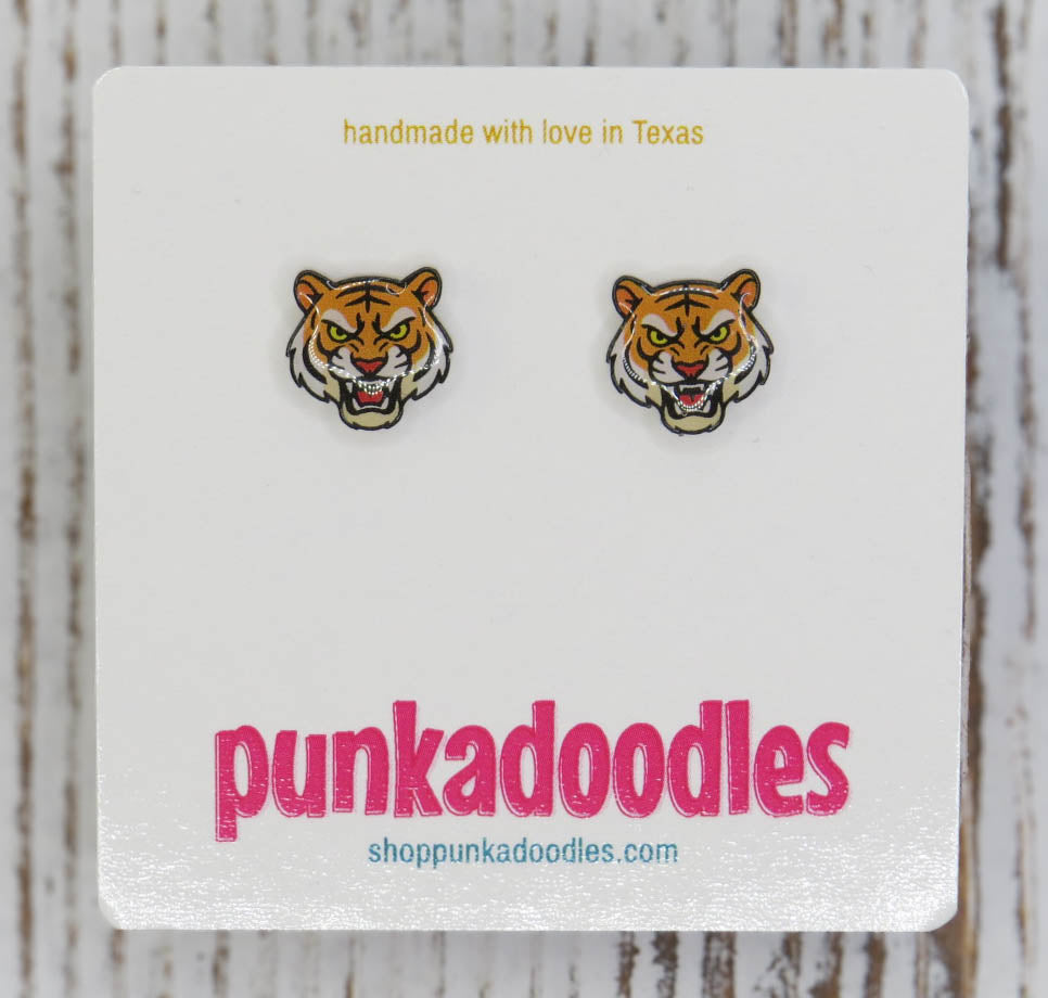 Fierce Tigers Mascot Earrings