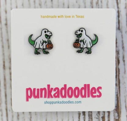TRex Trick or Treater Earrings