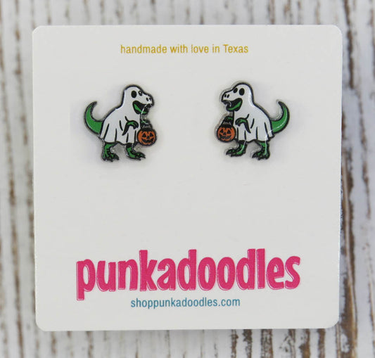 TRex Trick or Treater Earrings