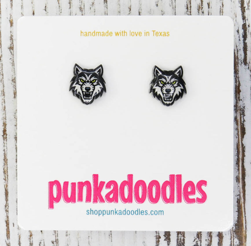 Wolf Mascot Earrings