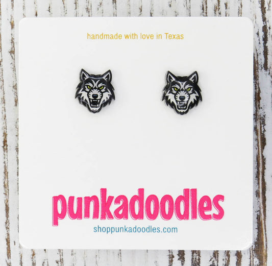 Wolf Mascot Earrings
