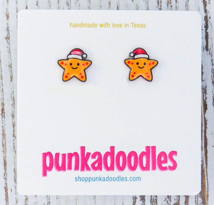 Christmas Starfish Earrings