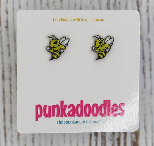 Yellow Jacket Mascot Earrings